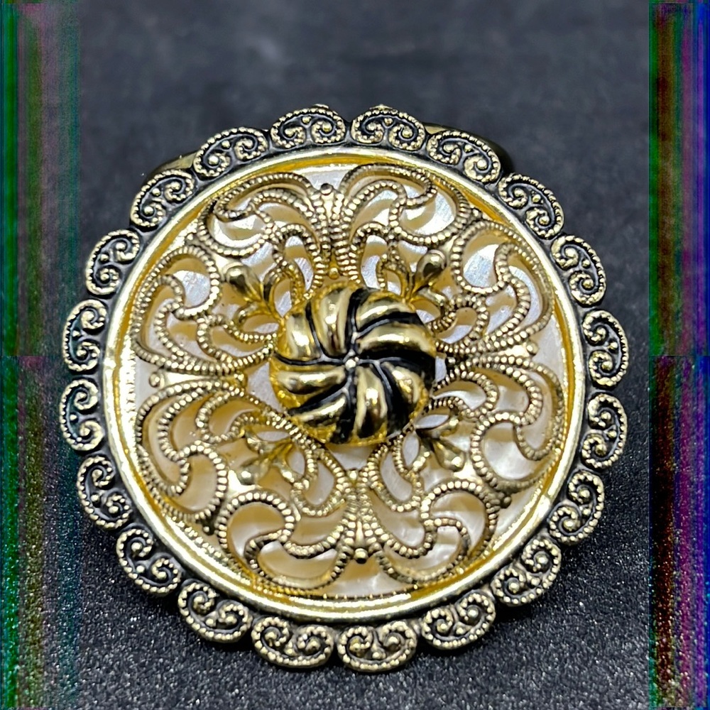 Vintage 1950's West German Gold Tone Metal Scarf Clip